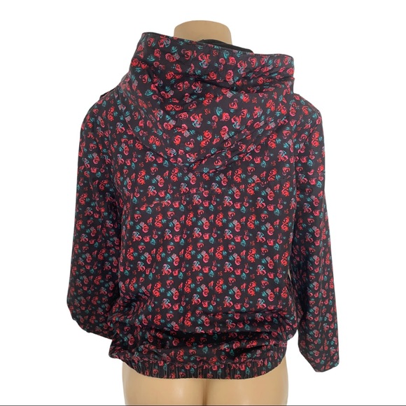 Spring Rose Floral Hooded Utility Raincoat Elastic Waist & Wrist Cuffs Medium 12 - Picture 3 of 7